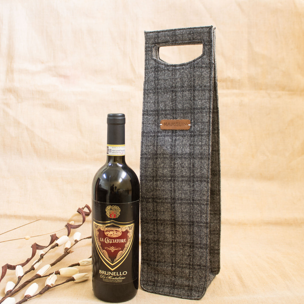 Kade Wine bag (Tweed - Grey Overcheck Check Twill)