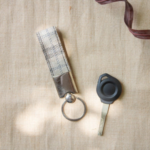 Tweed Keychain (Greige Twill)