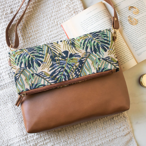 Fold Over Sling Bag - Green Maple (Sample Sale)