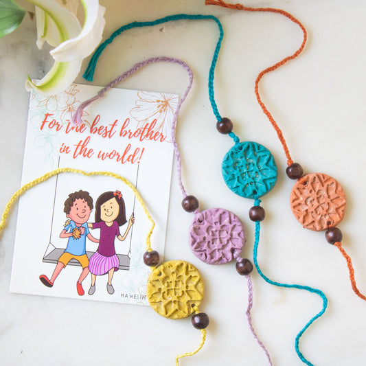 Flo-Rakhi with Card (Set of Five)