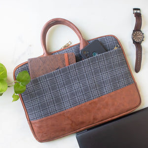 Theo Sleek Laptop Bag (Mink Grey Twill)