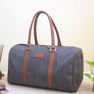 Theodore Tweed Duffle Bag (Grey Herringbone)