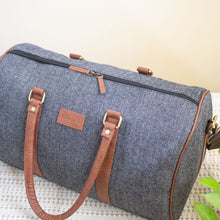 Theodore Tweed Duffle Bag (Grey Herringbone)