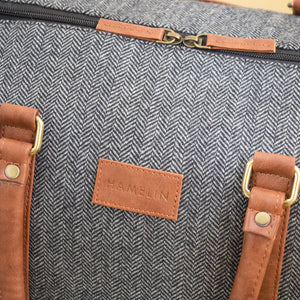 Theodore Tweed Duffle Bag (Grey Herringbone)