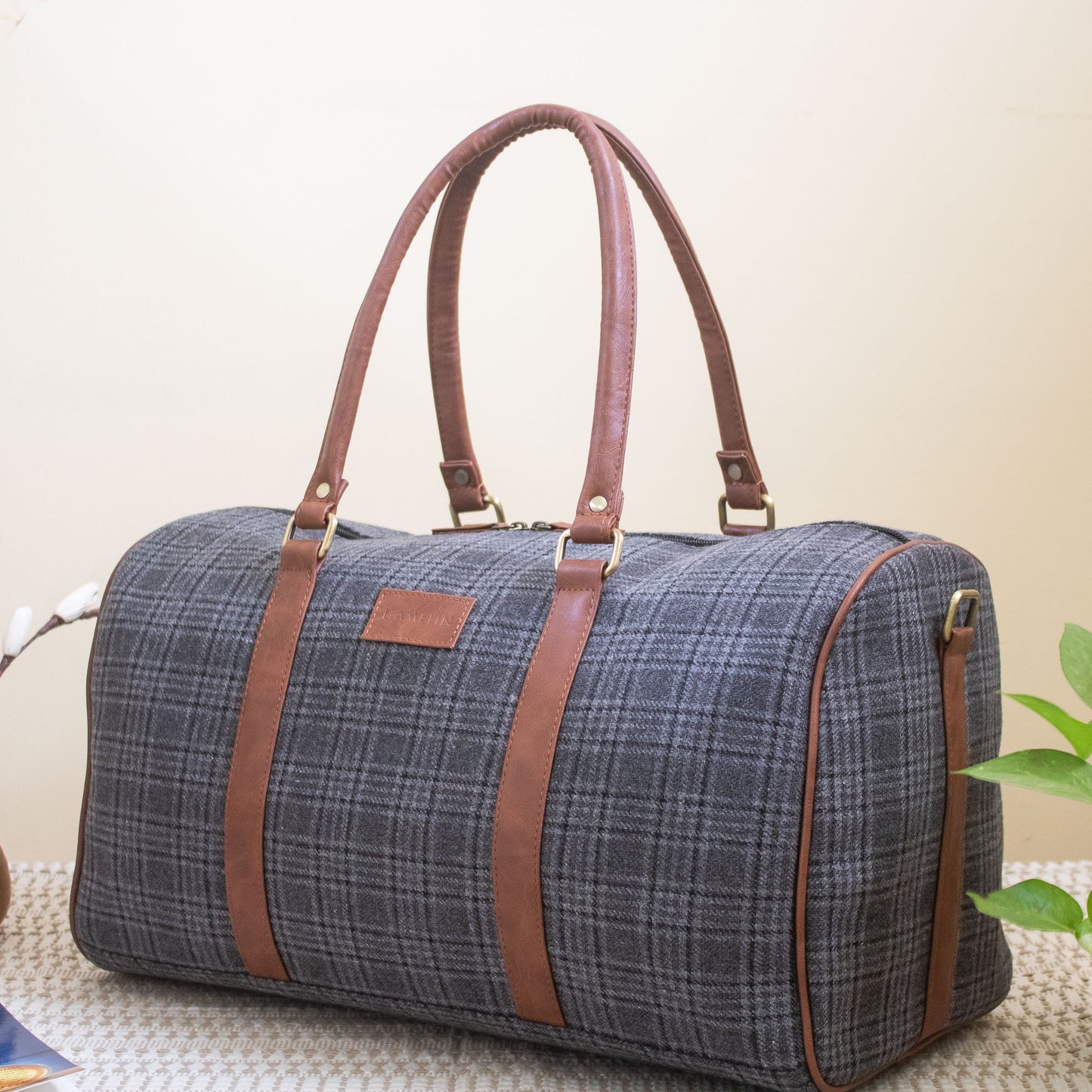 Theodore Tweed Duffle Bag (Mink Grey Twill)