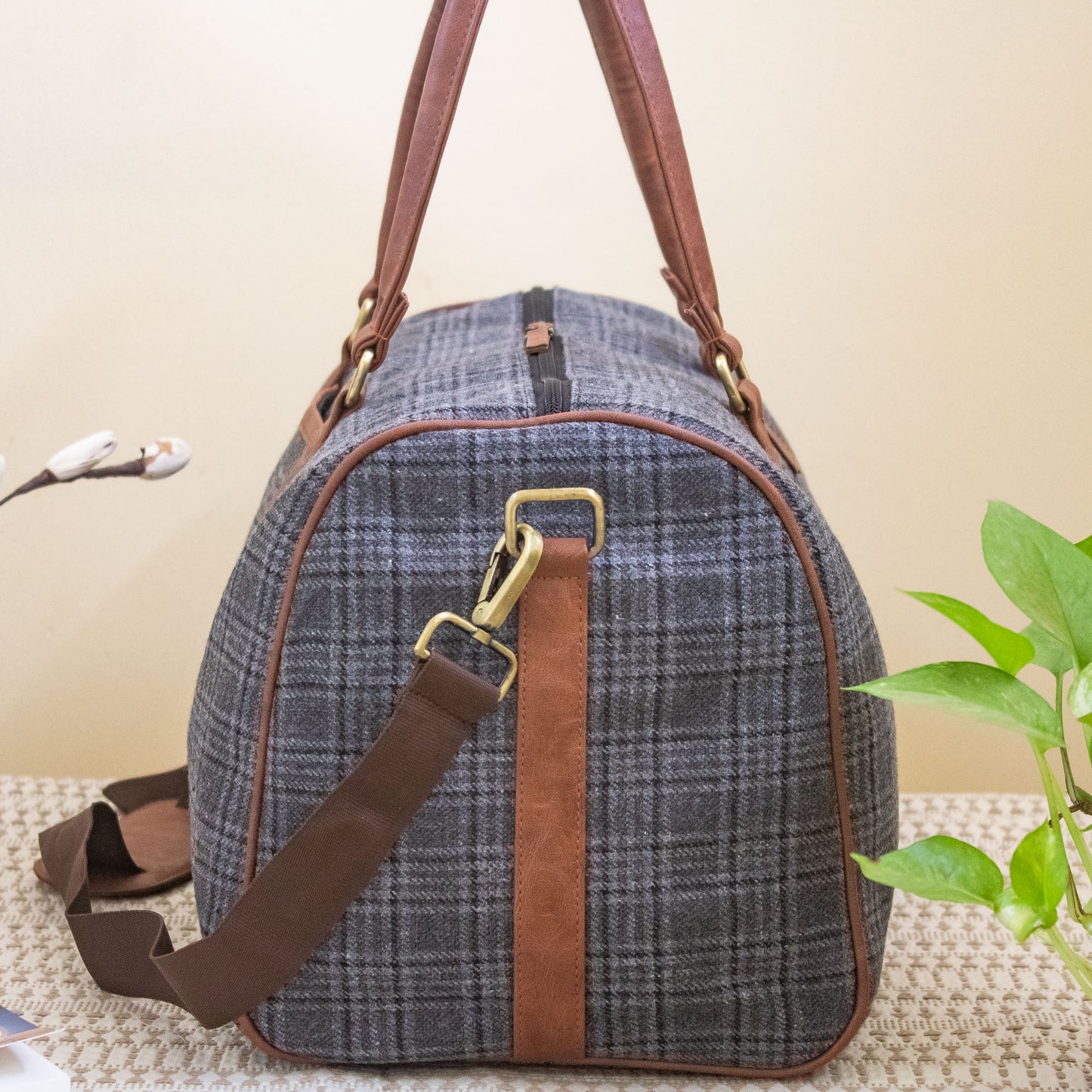 Theodore Tweed Duffle Bag (Mink Grey Twill)