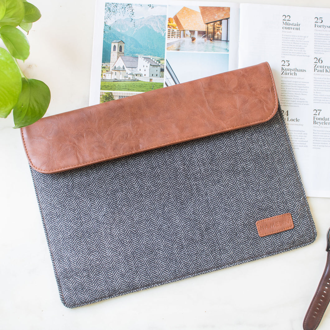 Zeus Macbook Sleeve / Laptop Sleeve (Grey Herringbone)