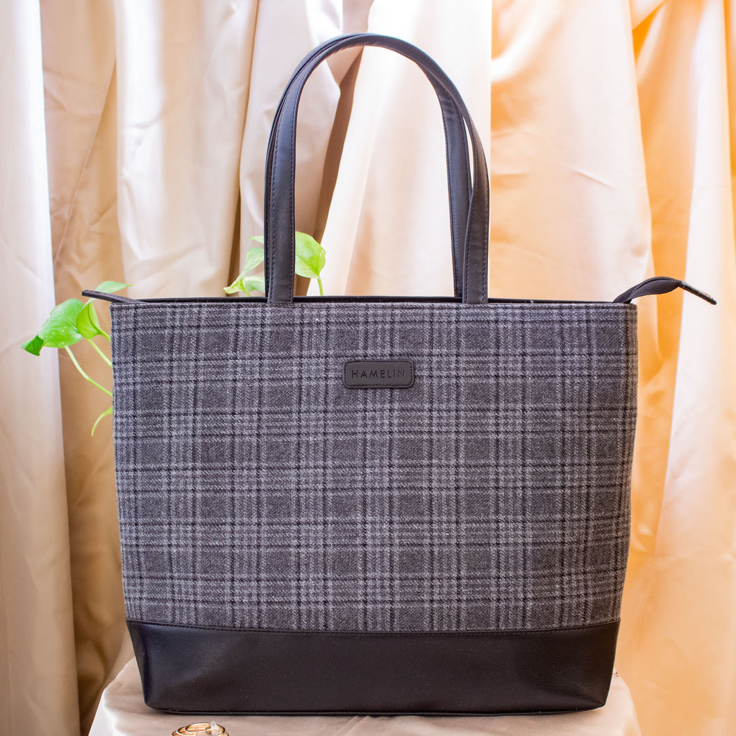 Tweed Work Tote for Women (Mink Grey Twill)