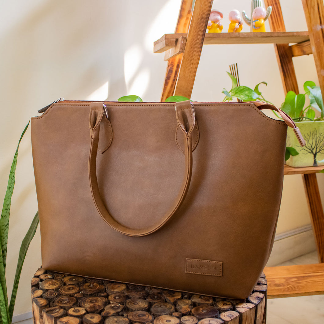 Essentials - Peanut Brown Tote Bag for Women