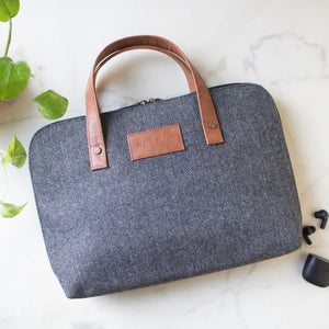 Oliver Laptop Bag (Grey Herringbone)