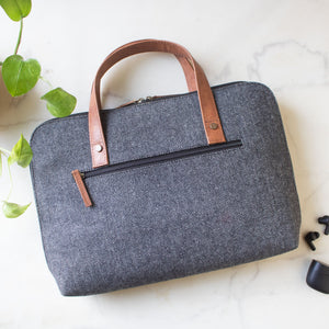 Oliver Laptop Bag (Grey Herringbone)