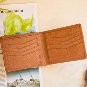 Classic RFID Vegan Wallet for Men (Tan Croc)