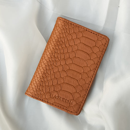 Slim Card Wallet - Tan Croc
