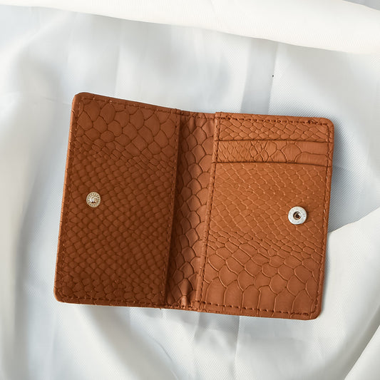 Slim Card Wallet - Tan Croc