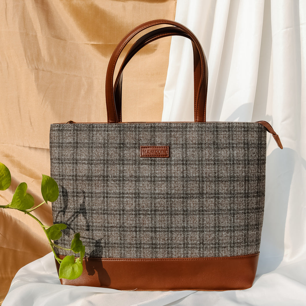 Tweed Work Tote for Women (Tawny Check Twill)