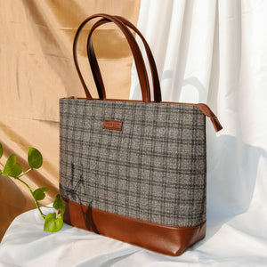 Tweed Work Tote for Women (Tawny Check Twill)