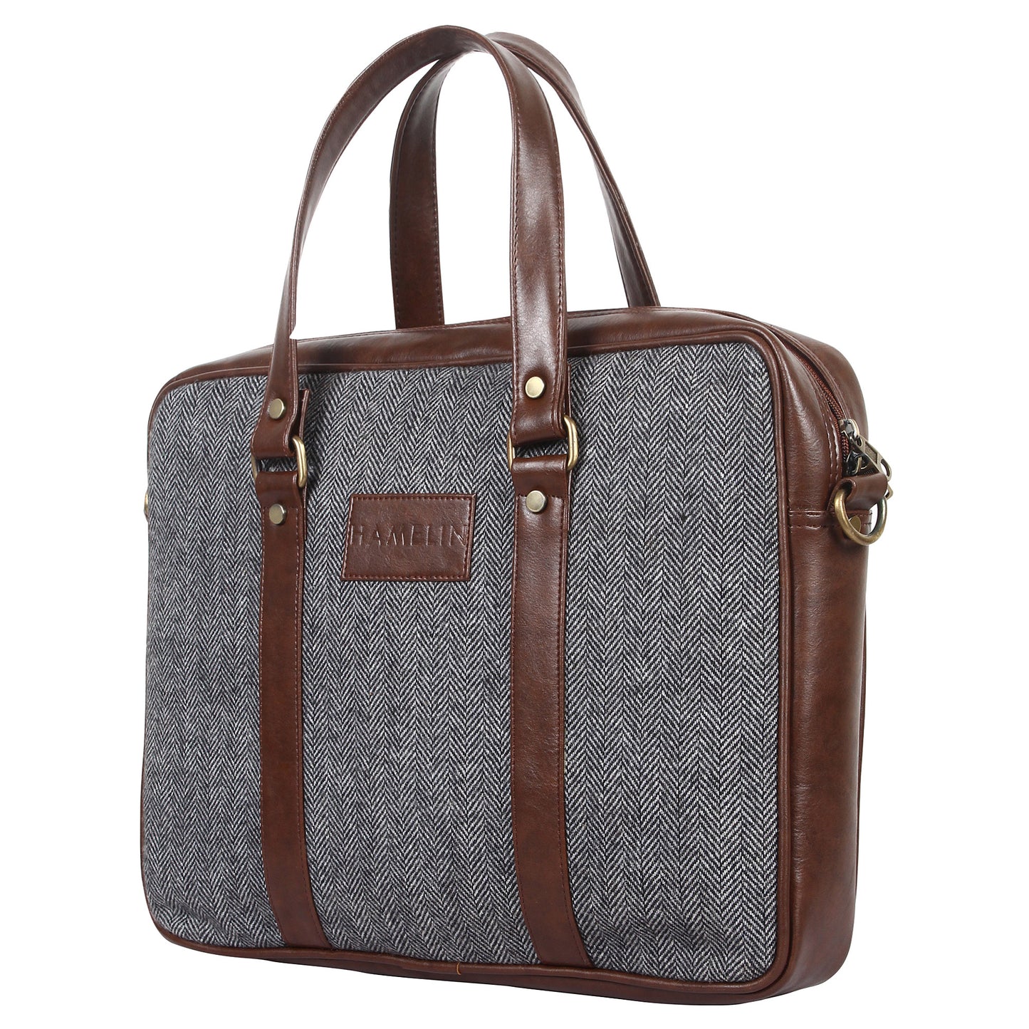 Classic Laptop Bag (Grey Herringbone)