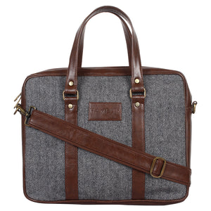 Classic Laptop Bag (Gray Herringbone)