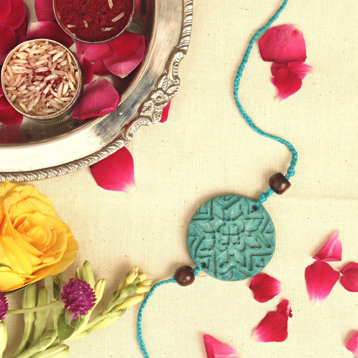 Classic RFID Vegan Wallet - Flo-Rakhi Combo