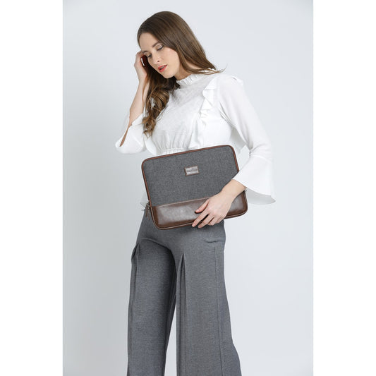 Matt Laptop Sleeve - Gray Herringbone