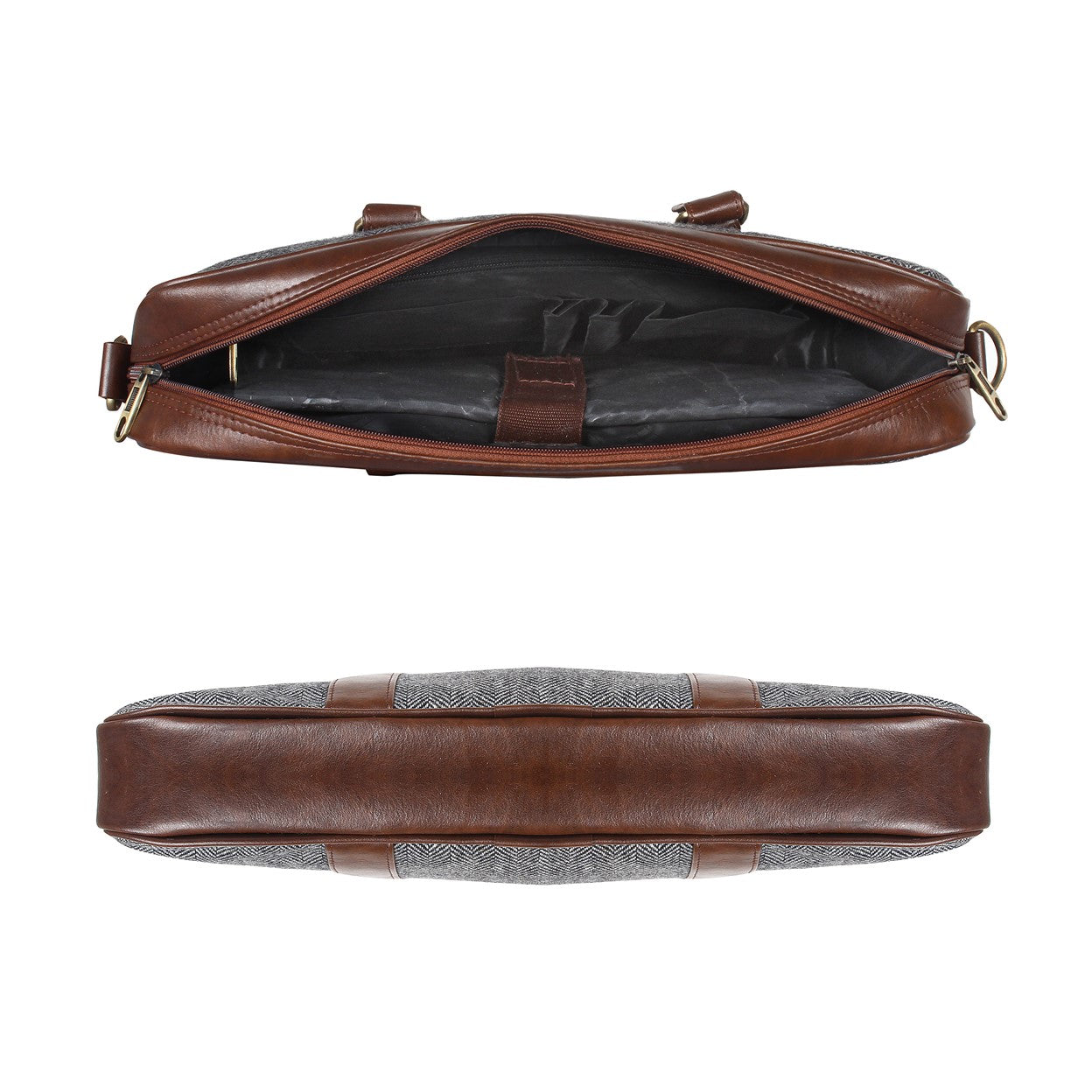 Classic Laptop Bag (Grey Herringbone)