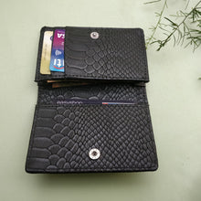 Slim Card Wallet - Black Croc