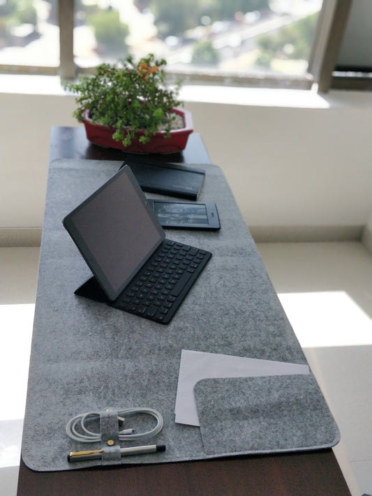 Neuro Felt Desk Spread (Fog Grey) - SAMPLE SALE